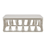 Breeze - Powder Coated Metal Rectangle Outdoor Coffee Table With Sintered Stone Table Top - Cream