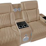 Electra - Power Reclining Loveseat With Power Headrests, Console, Speakers, Massage, LED Lighting And USB Control