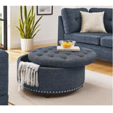 Tufted Storage Ottoman With Upholstery