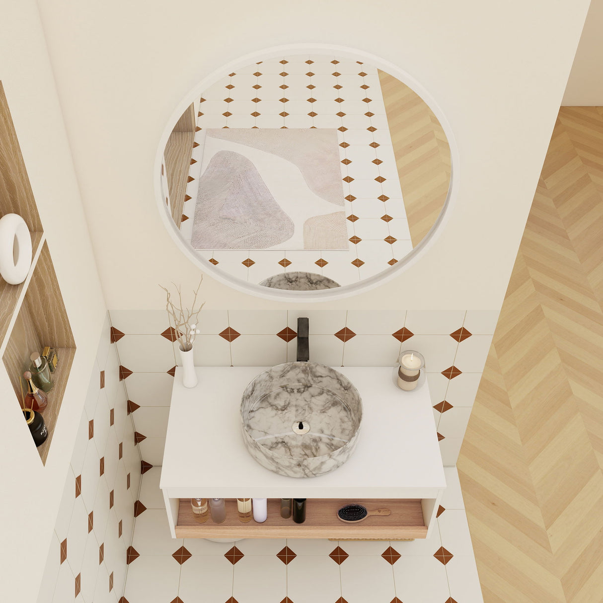 Floating Bathroom Vanity With Vessel Sink