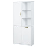 Freestanding Tall Storage Cabinet With 2 Tilt Out Hampers
