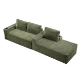Cloud Sectional Couch, Modular Sectional Sofa With Deep Seat, Boneless Couches With L-Shape Chaise For Living Room - Green
