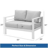 Patio All-Weather Loveseat With Thick Cushions