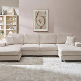 U-Shaped Convertible Sofa, 4 Seater Large Living Room Lounge