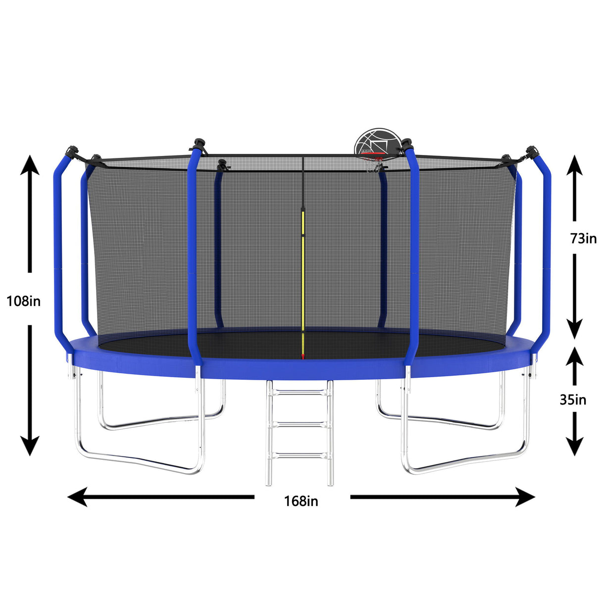 Trampoline With Basketball Hoop, Astm Approved Reinforced Type Outdoor Trampoline With Enclosure Net - Trampolines - Alpine Outlets