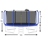 Trampoline With Basketball Hoop, Astm Approved Reinforced Type Outdoor Trampoline With Enclosure Net - Trampolines - Alpine Outlets