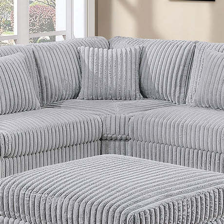 Corner Wedge Chair With Pillow, Living Room Furniture, Soft Upholstered Modular Seating - Gray / Mink