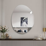 Asymmetrical Bathroom Wall Mirror - Silver