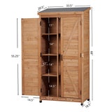 Outdoor Storage Shed With Top Tall Vertical Tool Cabinet - Gold