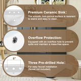 Bathroom Vanity With Sink, 1 Divided Drawer And 2 Soft Close Doors With Double Shelf