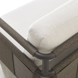 Brampton - Metal Outdoor Sectional With Cushions - Gray / Off White