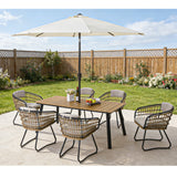 7 Piece Outdoor Patio Dining Set For 6, Chairs With Cushions And Table - Yellow