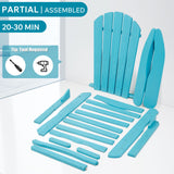 Lounge Patio Chair For Garden Outdoor Folding Embossed Adirondack - Turquoise Blue