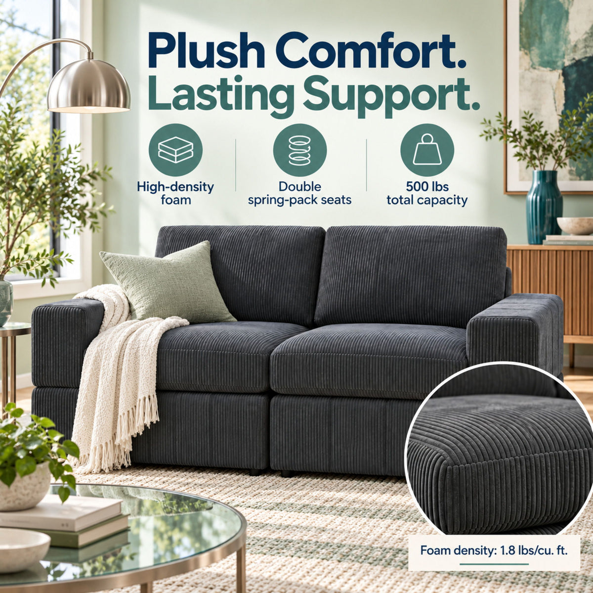 Oversized Modular Loveseat Set