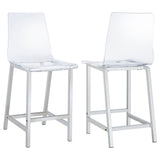Juelia Clear Acrylic Counter Chair with Chrome Base, Set of 2