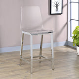 Juelia Clear Acrylic Counter Chair with Chrome Base, Set of 2