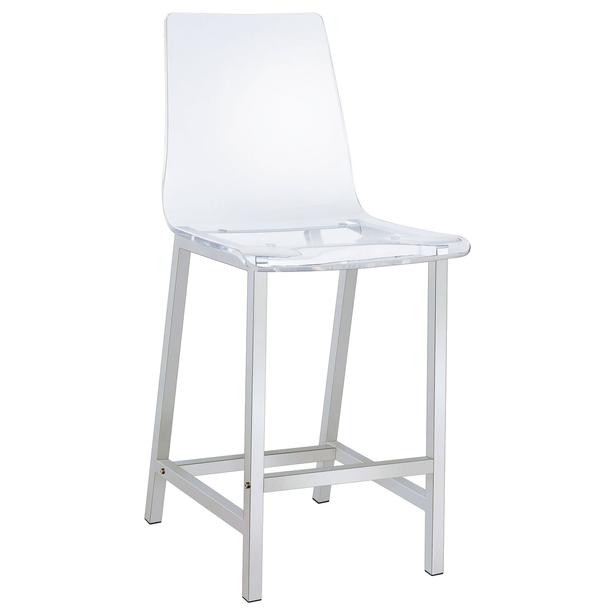 Juelia Clear Acrylic Counter Chair with Chrome Base, Set of 2