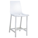 Juelia Clear Acrylic Counter Chair with Chrome Base, Set of 2