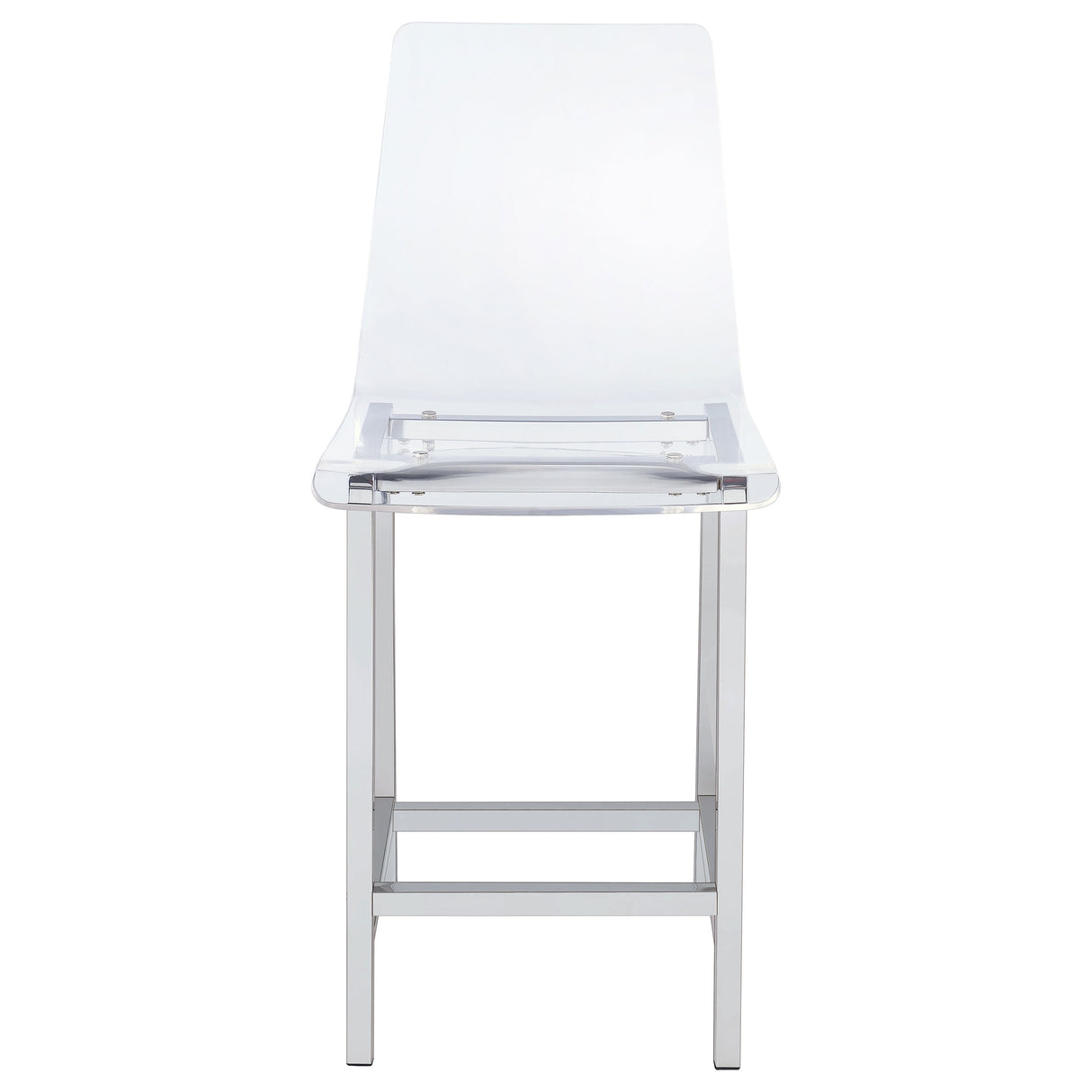 Juelia Clear Acrylic Counter Chair with Chrome Base, Set of 2