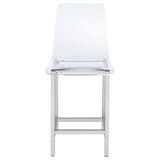 Juelia Clear Acrylic Counter Chair with Chrome Base, Set of 2