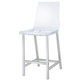 Juelia Clear Acrylic Counter Chair with Chrome Base, Set of 2
