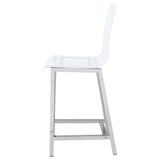 Juelia Clear Acrylic Counter Chair with Chrome Base, Set of 2