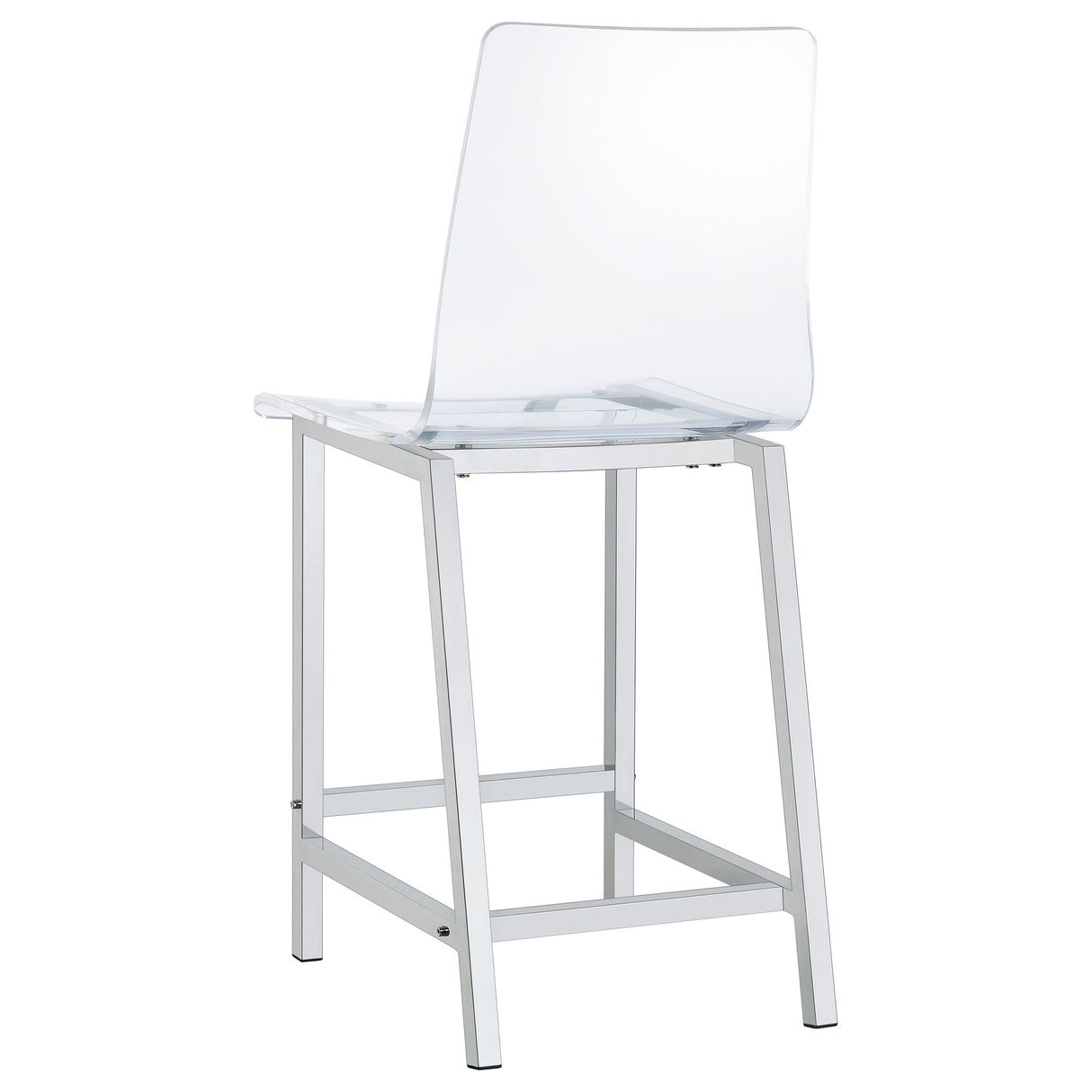 Juelia Clear Acrylic Counter Chair with Chrome Base, Set of 2