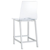 Juelia Clear Acrylic Counter Chair with Chrome Base, Set of 2