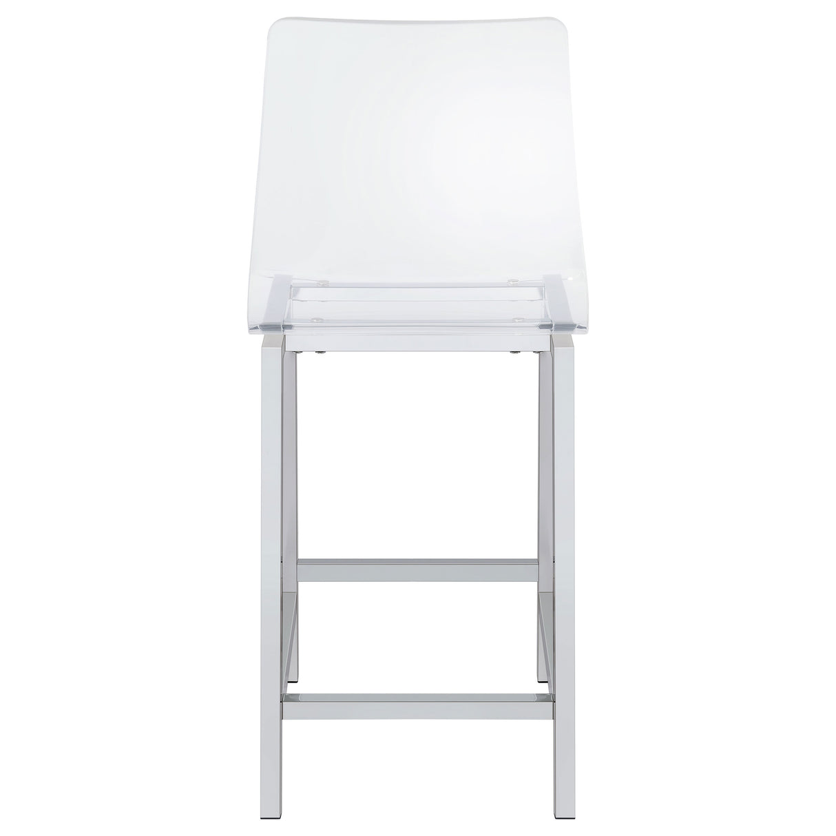 Juelia Clear Acrylic Counter Chair with Chrome Base, Set of 2
