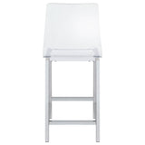 Juelia Clear Acrylic Counter Chair with Chrome Base, Set of 2