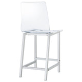 Juelia Clear Acrylic Counter Chair with Chrome Base, Set of 2