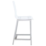 Juelia Clear Acrylic Counter Chair with Chrome Base, Set of 2
