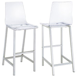Juelia Clear Acrylic Bar Chair Chrome, Set of 2