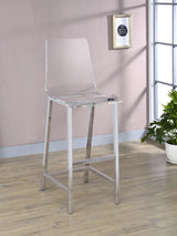 Juelia Clear Acrylic Bar Chair Chrome, Set of 2