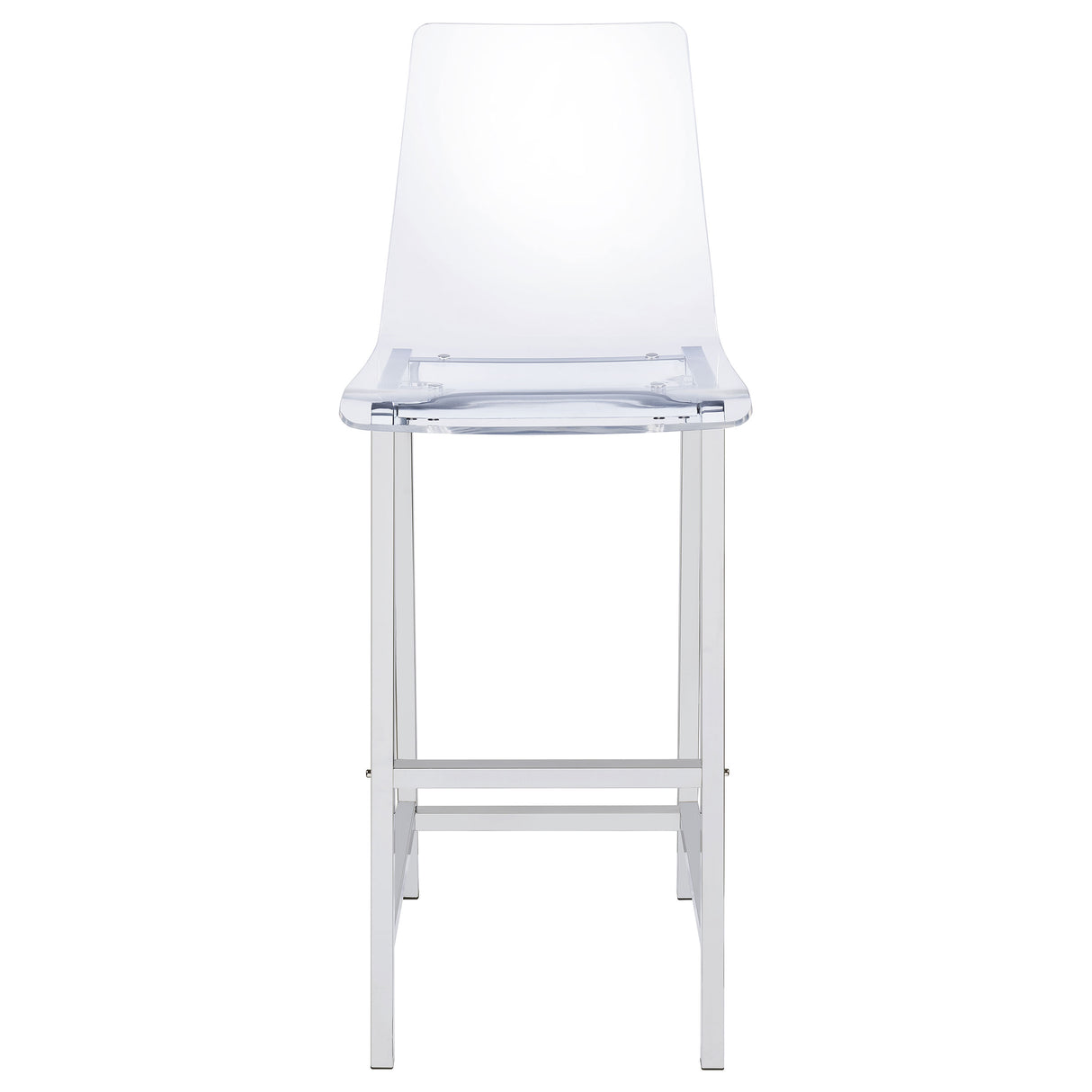 Juelia Clear Acrylic Bar Chair Chrome, Set of 2