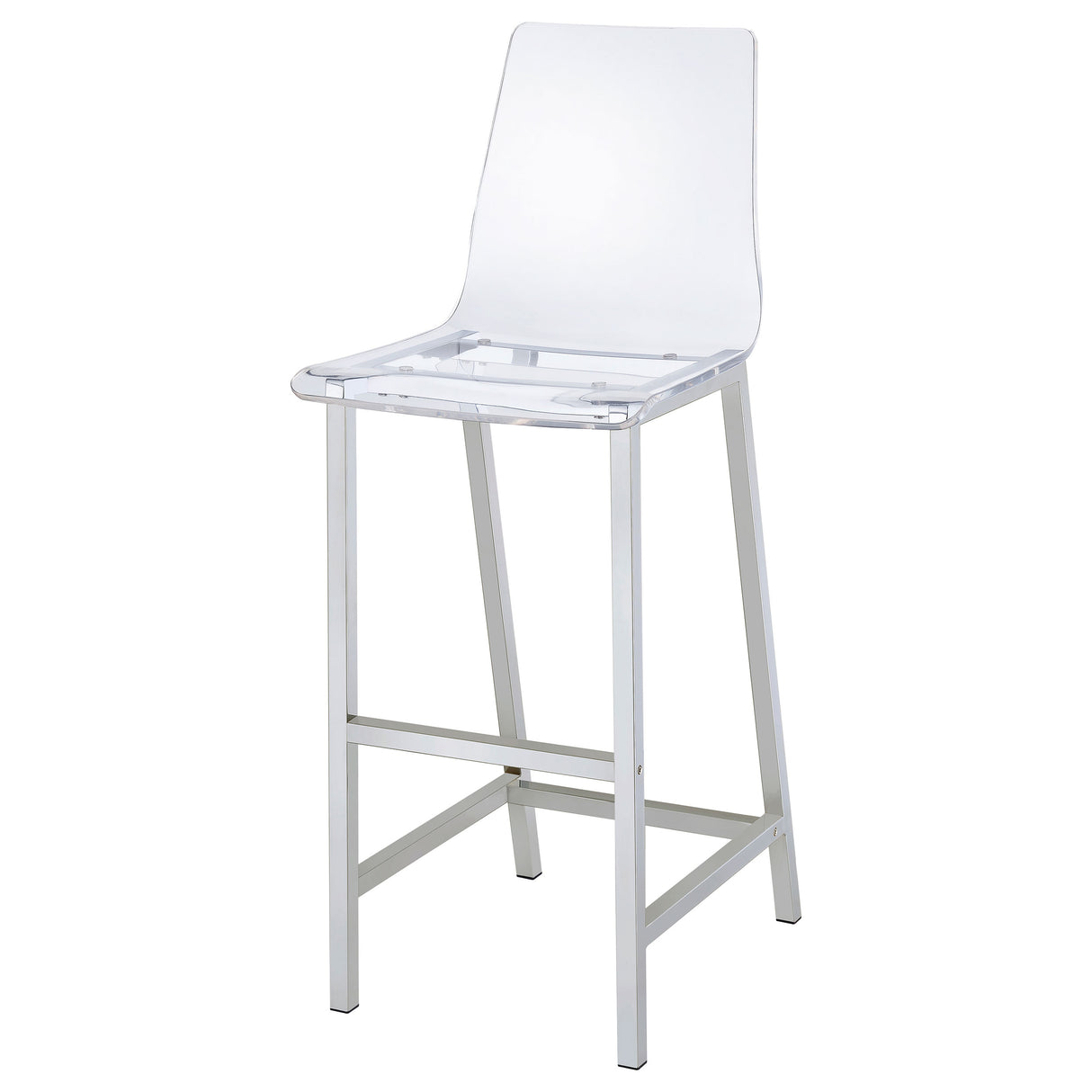 Juelia Clear Acrylic Bar Chair Chrome, Set of 2