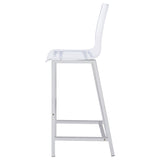 Juelia Clear Acrylic Bar Chair Chrome, Set of 2