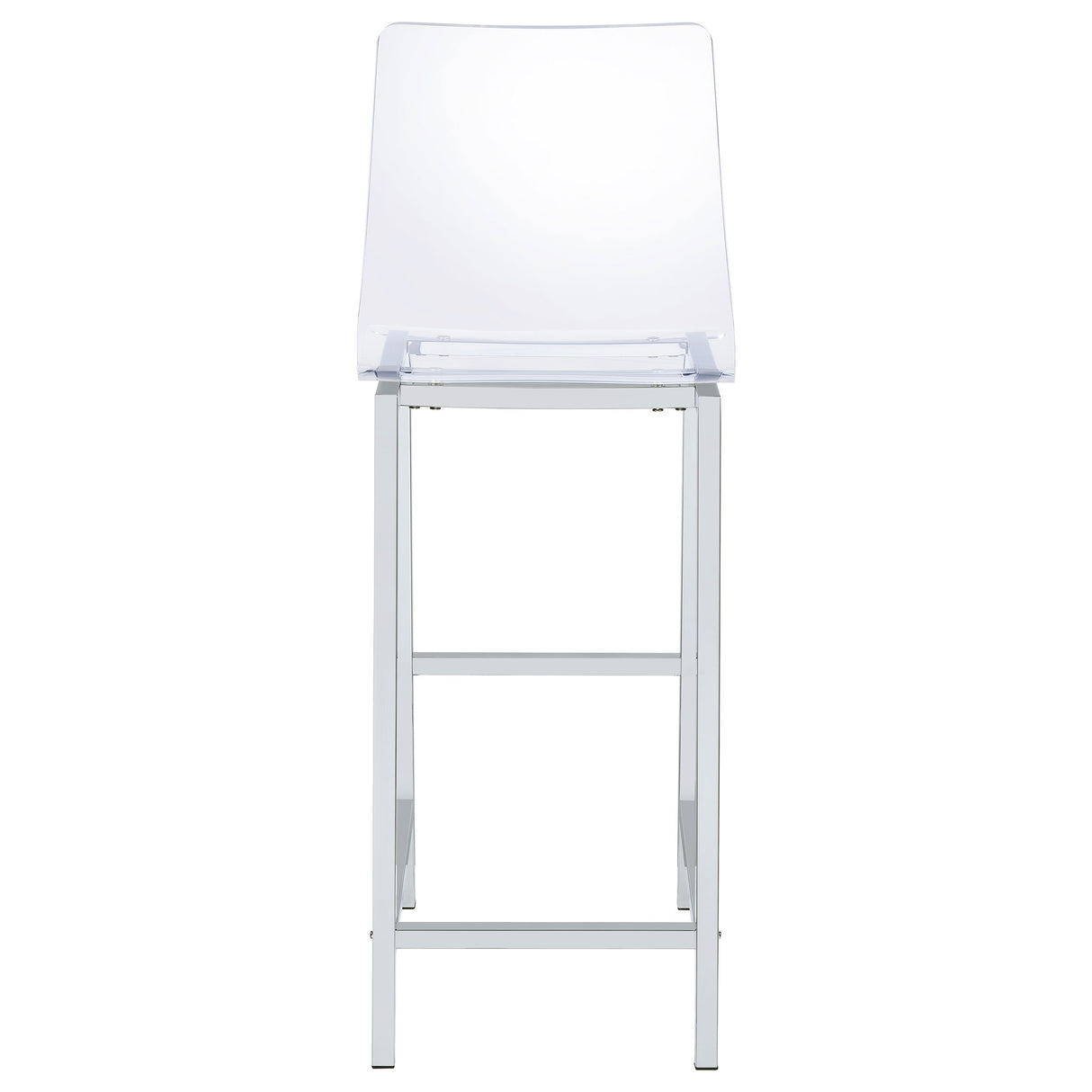 Juelia Clear Acrylic Bar Chair Chrome, Set of 2
