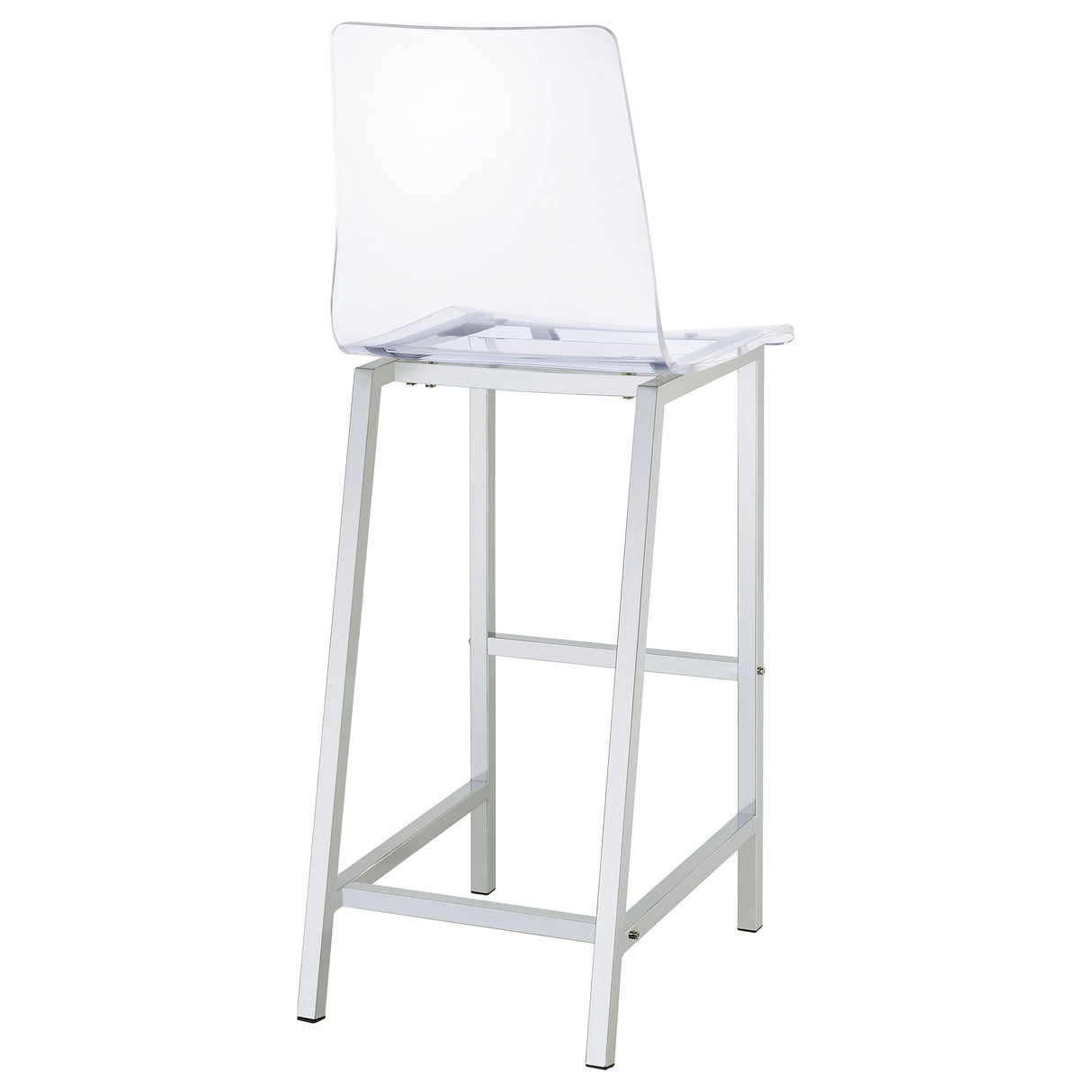 Juelia Clear Acrylic Bar Chair Chrome, Set of 2