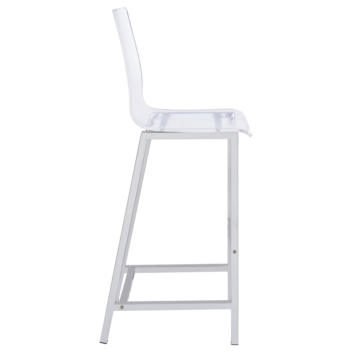 Juelia Clear Acrylic Bar Chair Chrome, Set of 2