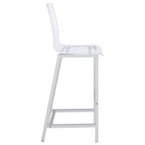 Juelia Clear Acrylic Bar Chair Chrome, Set of 2