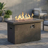 Propane Gas Fire Pit Table Outdoor Heater Reinforced Cement 42x24in