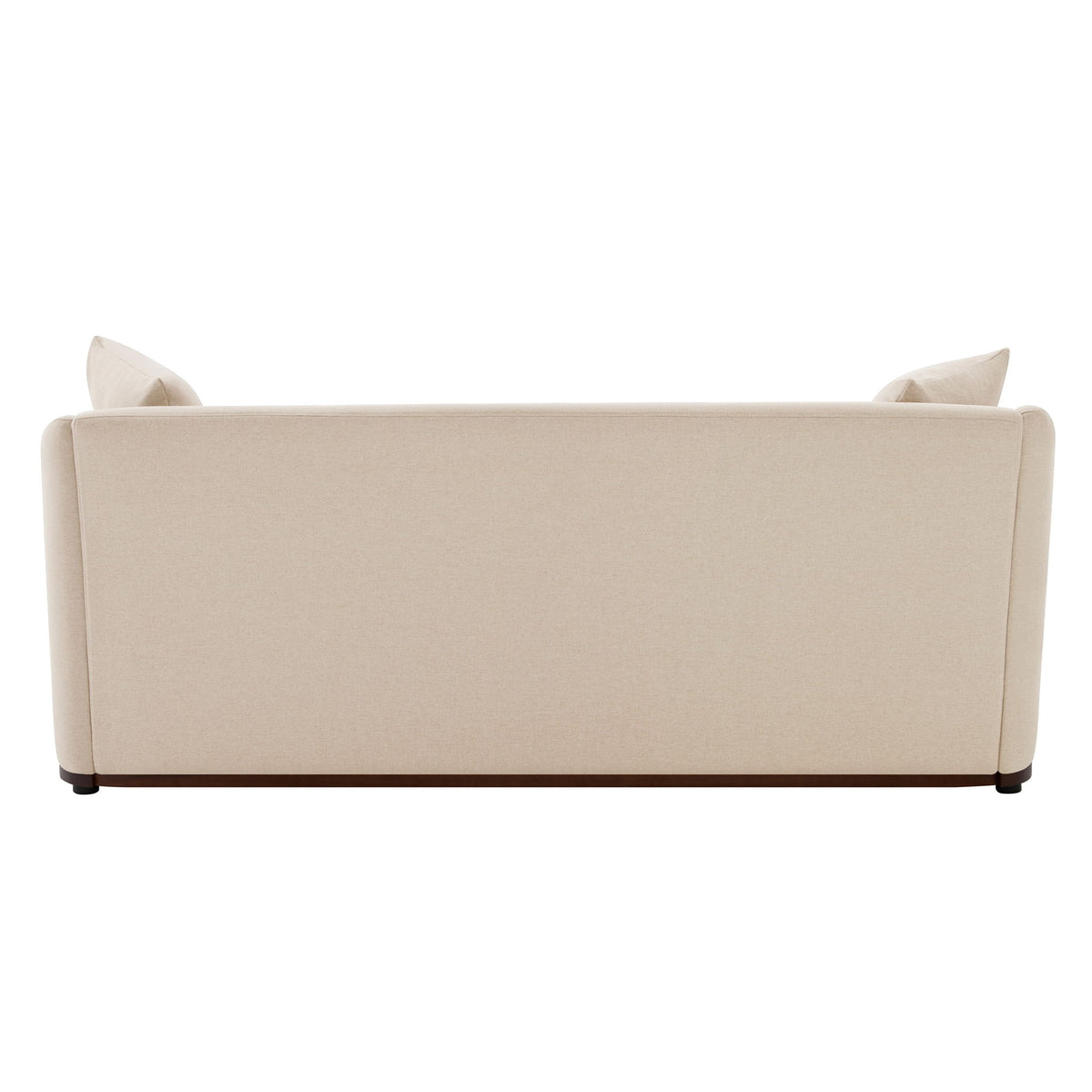 3 Seater Sofa With Wrap Around Armrests And Throw Pillows, For Living Room - Oatmeal