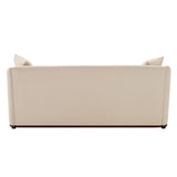 3 Seater Sofa With Wrap Around Armrests And Throw Pillows, For Living Room - Oatmeal