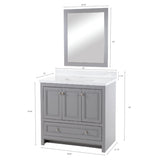 Sutherland 37 in. Gray Vanity Includes Mirror - No Top