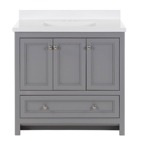 Sutherland 37 in. Gray Vanity Includes Mirror - No Top