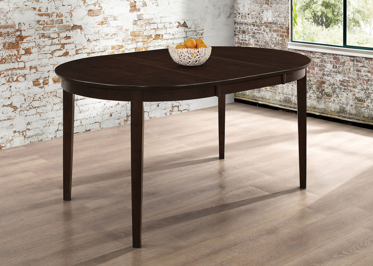 Gabriel Oval 60-inch Extension Dining Table, Cappuccino