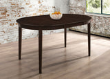 Gabriel Oval 60-inch Extension Dining Table, Cappuccino