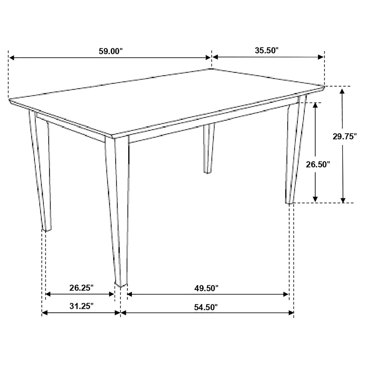 Gabriel 5-Piece Cappuccino Dining Set - 59-Inch Rectangular