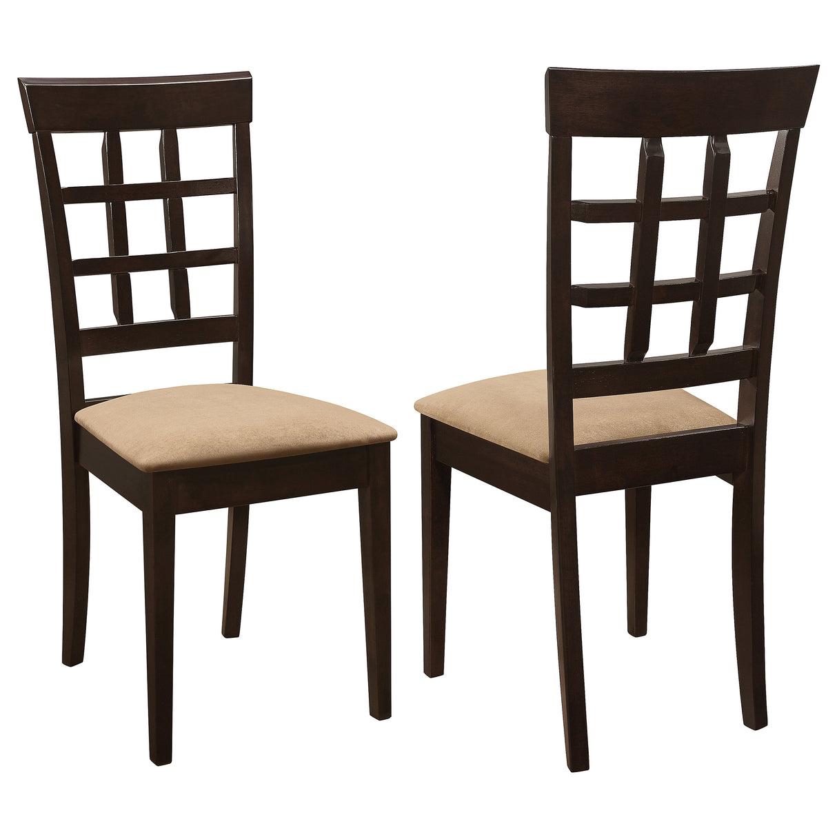 Gabriel Lattice Back Dining Side Chair Cappuccino - Set of 2
